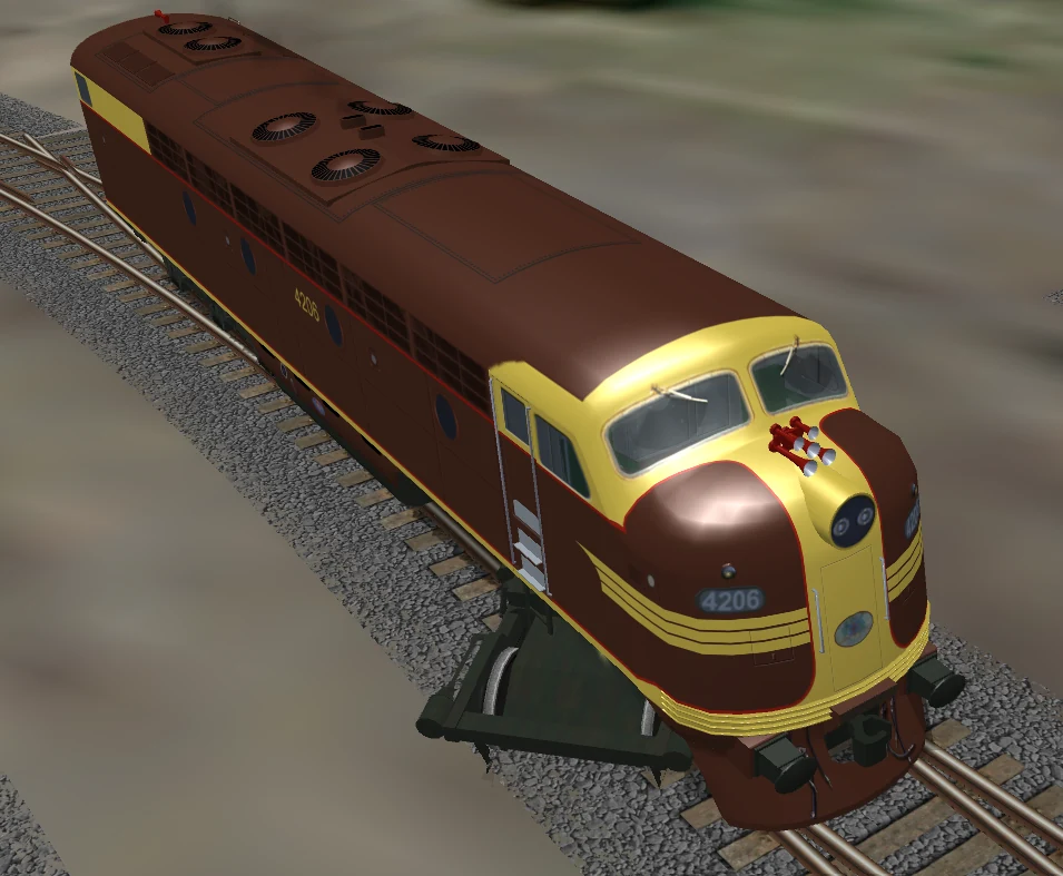 Open Rails test with locomotive 4206 showing a problem in the South Grafton trackwork.